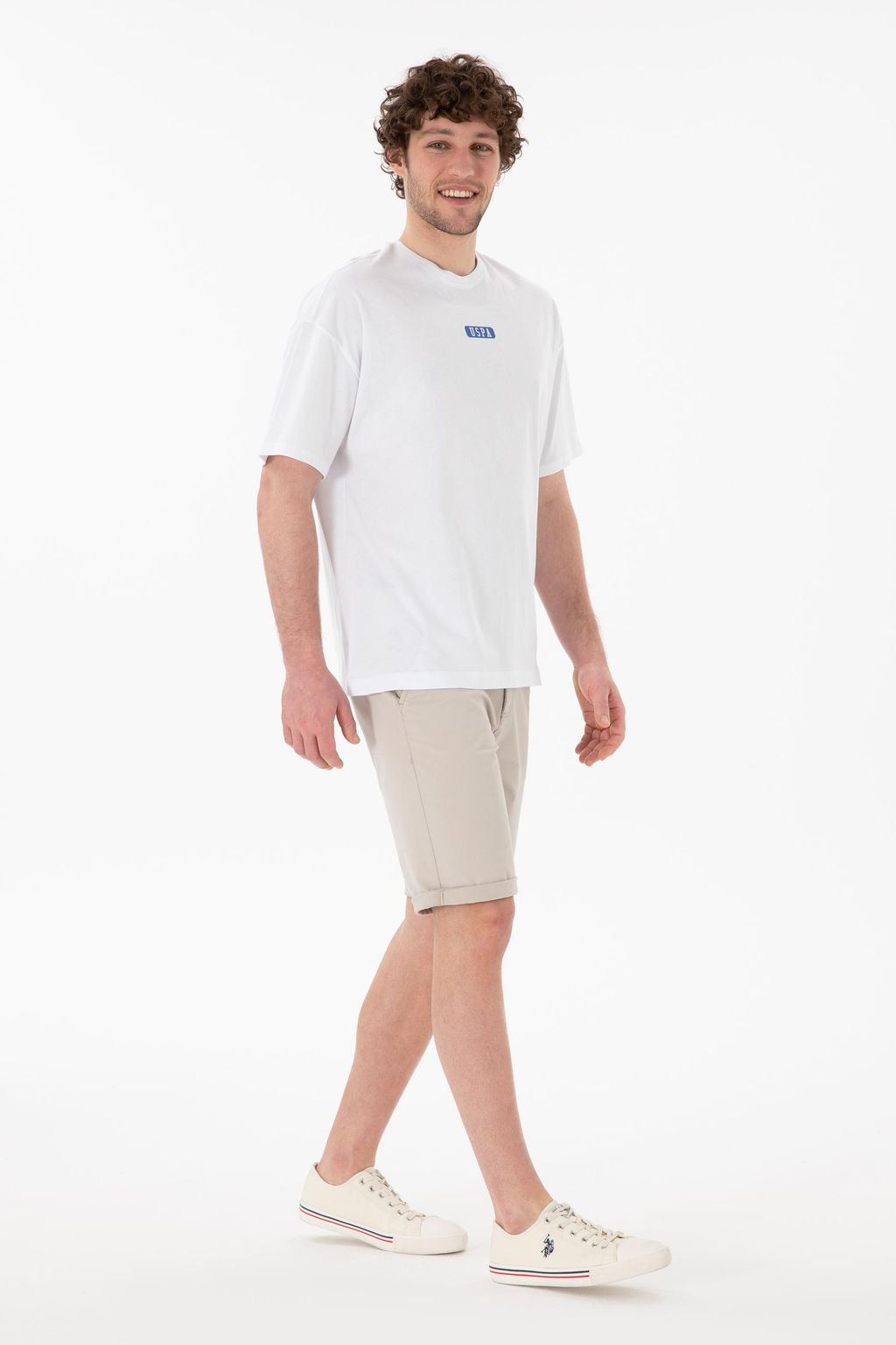 Erkek Oversize Fit Bisiklet Yaka Beyaz Ti__rt Sepette S_rpriz _ndirim - U.s. polo assn фото 5