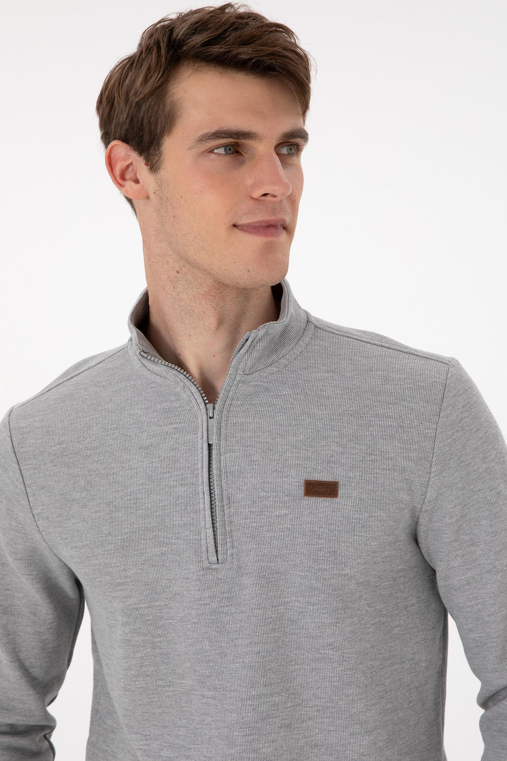 Мужской серый меланжевый базовый свитшот Неожиданная скидка в корзине - U.s. polo assn фото 2