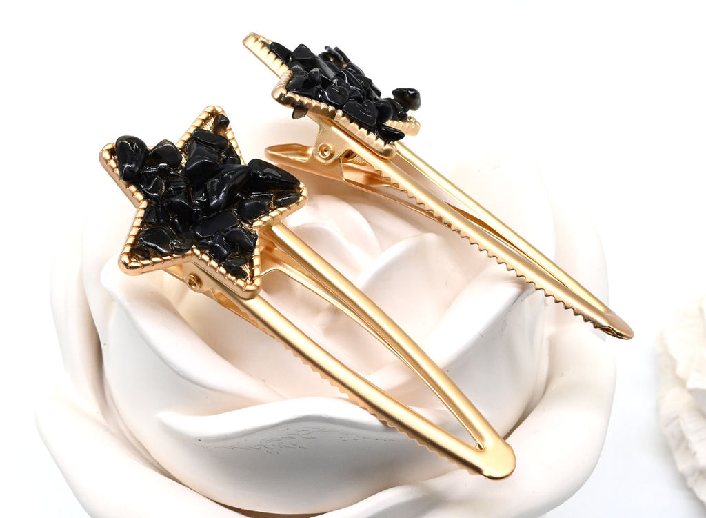 Заколка зажим Звезда с турмалином 7,5*3*1,8см - Радуга камня фото 9