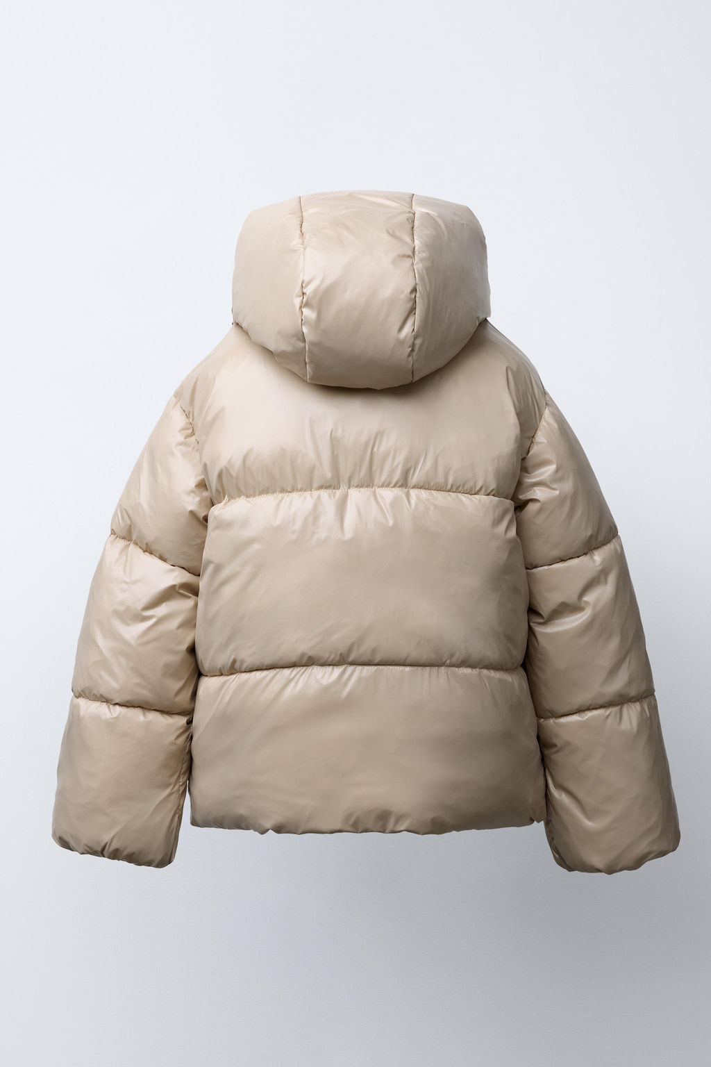 SHINY PUFFER JACKET WITH FAUX FUR LINING - Zara фото 4