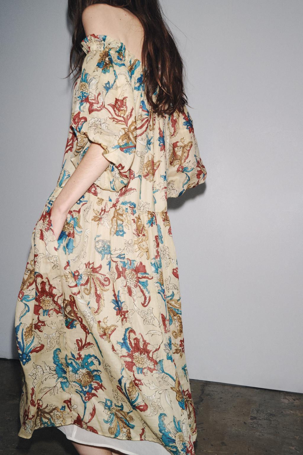 ZW COLLECTION PRINTED RAMIE DRESS - Zara фото 3