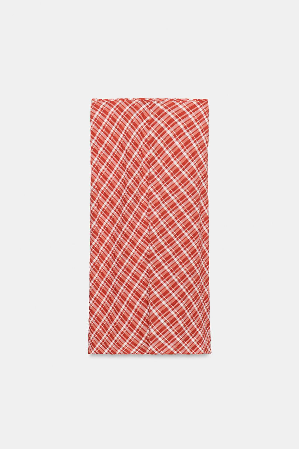 ZW COLLECTION CHECK MIDI SKIRT - Zara фото 6