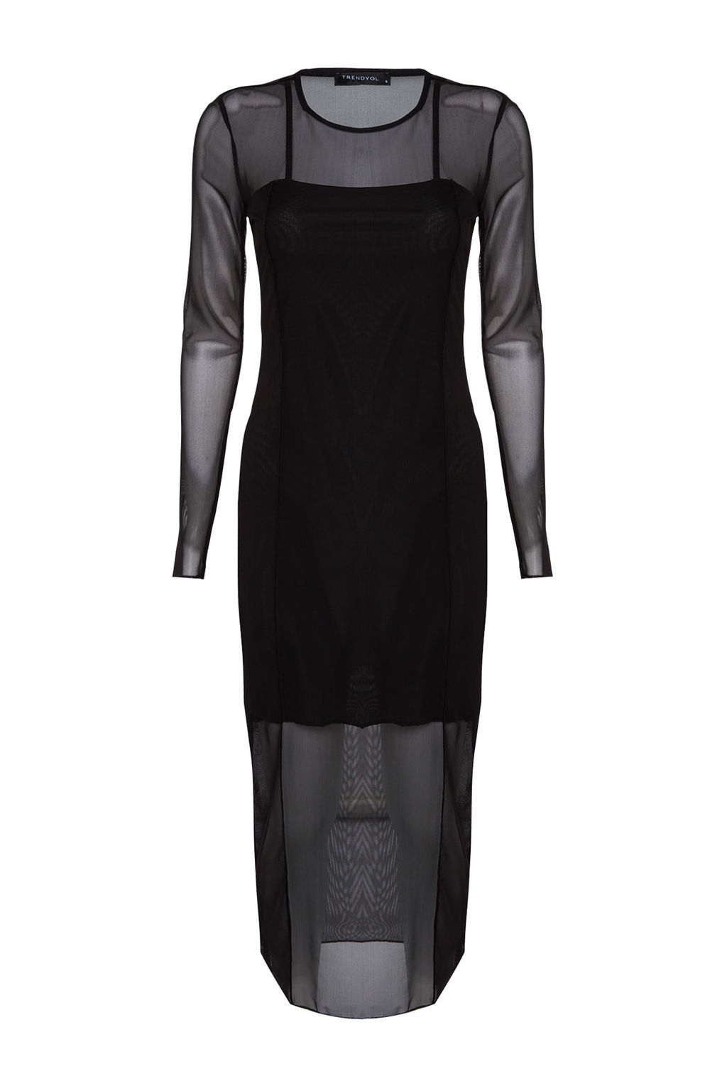 TRENDYOLMILLA Antrasit Tul Astarl? Vucuda Oturan Midi Orme Elbise TWOAW24EL00164  фото 6
