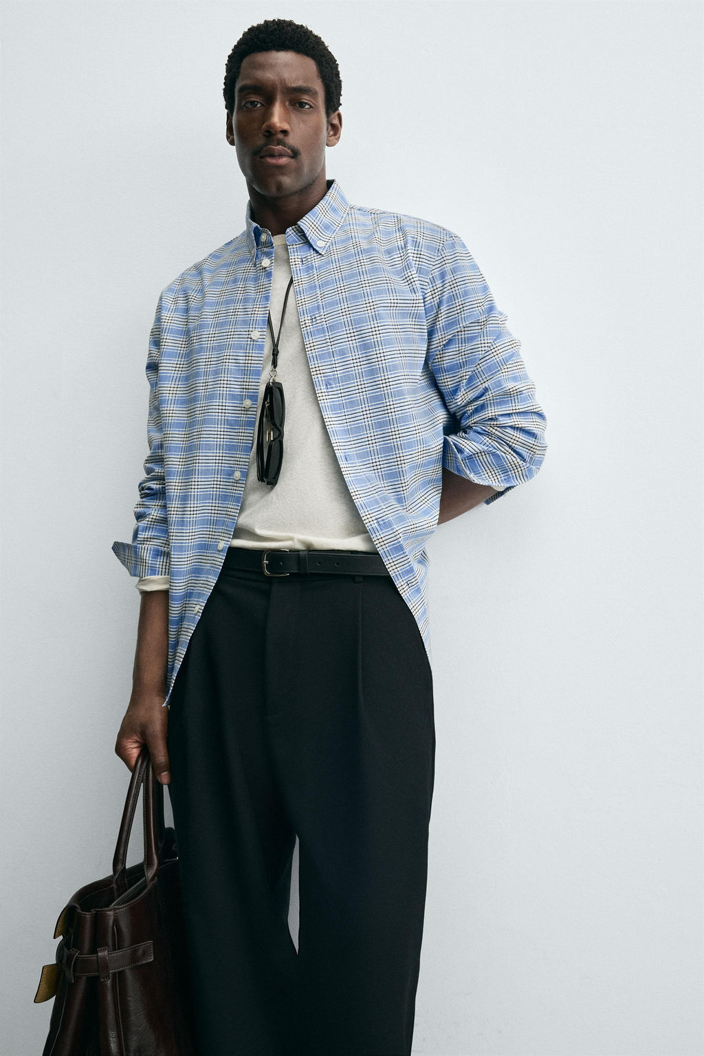 CHECK BUTTON-DOWN COLLAR SHIRT - Zara фото 5