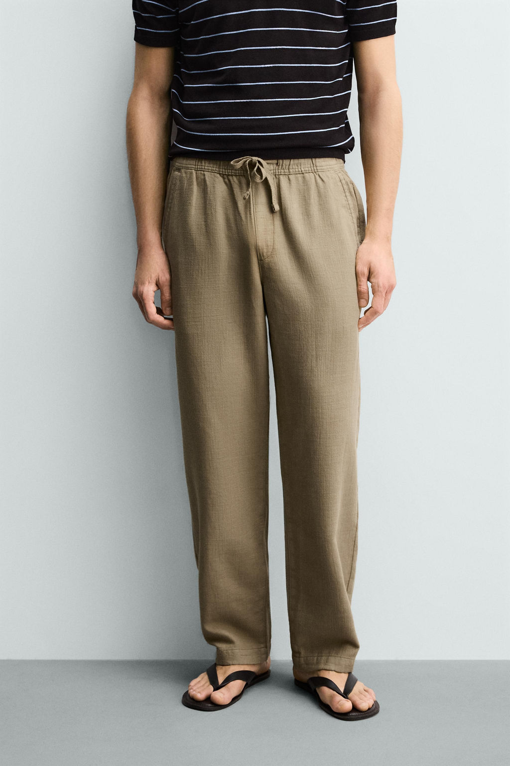 PANTAL?N RELAXED FIT ESTRUCTURA / Tostado - Zara фото 12
