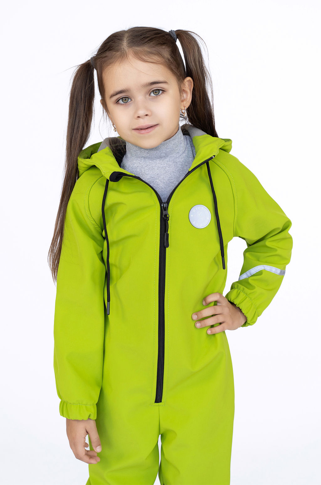 Комбинезон демисезонный из софтшелла зеленый - Arctic kids фото 14