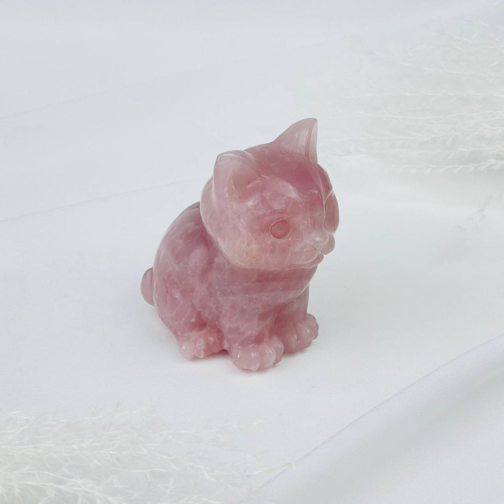 Фигурка Кот из Розового кварца
