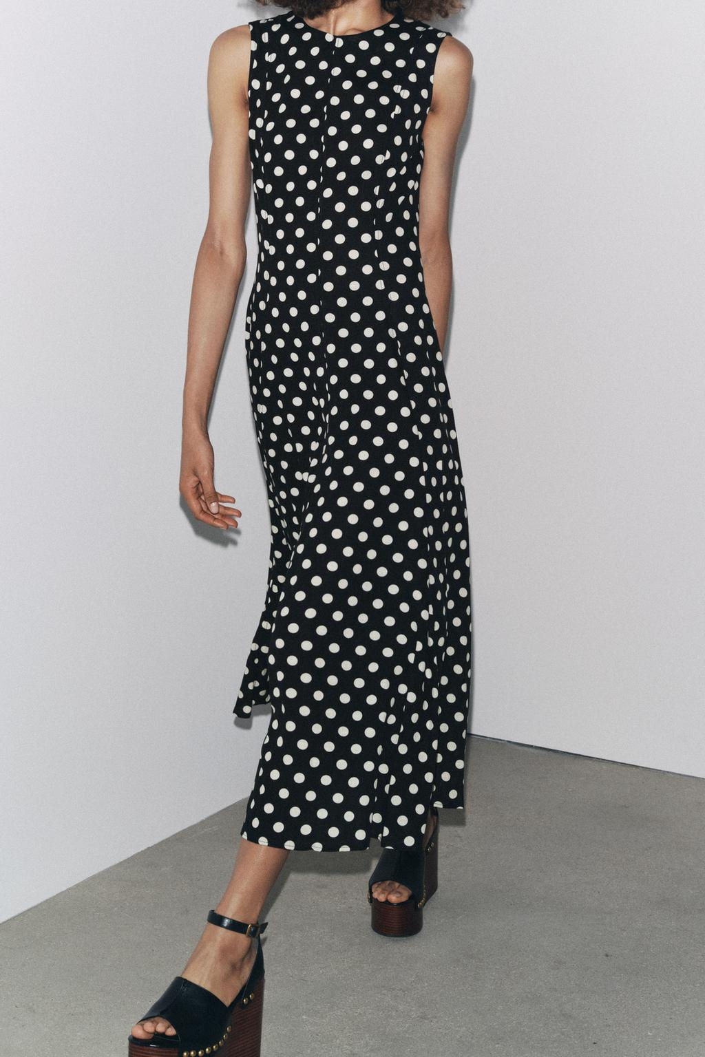 ZW COLLECTION POLKA DOT MIDI DRESS - Zara фото 11