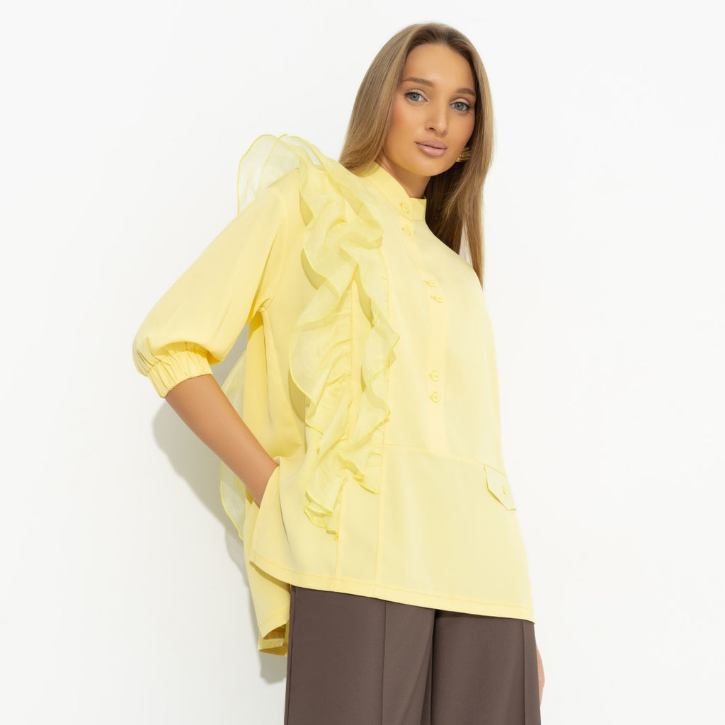 Рубашка комбинированная, Личное достижение (желтая) - Charutti фото 4