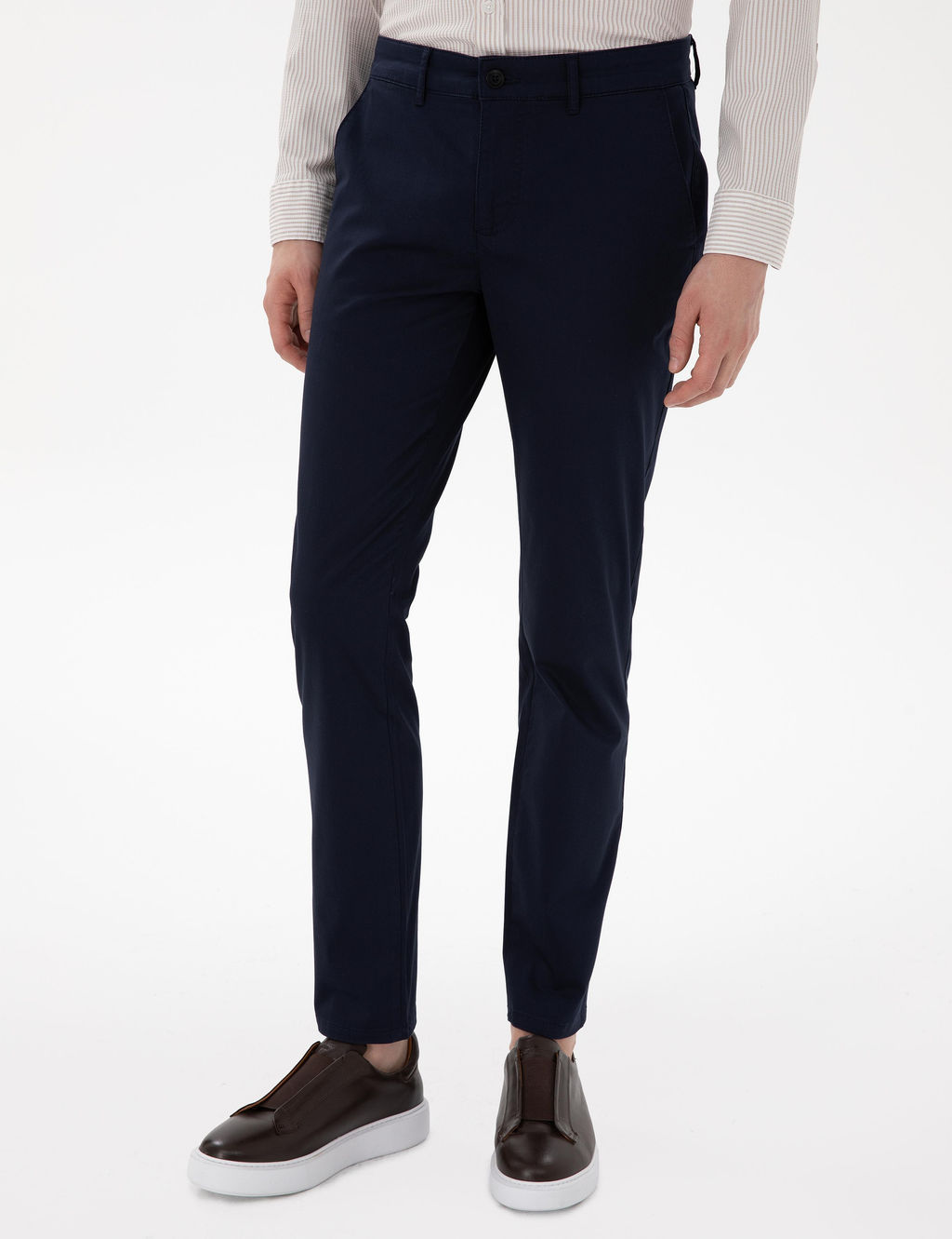 Lacivert Slim Fit Yazl_k Kanvas Pantolon - Pierre cardin фото 2