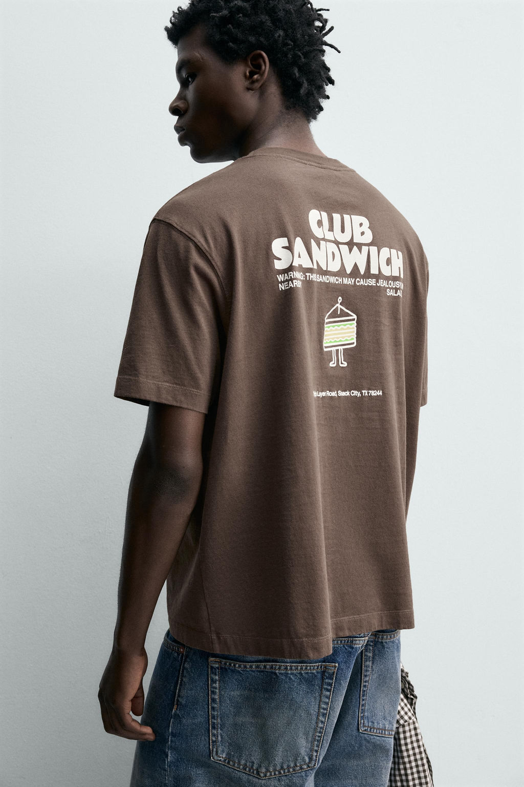 CAMISETA BORDADO S?NDWICH / Marr?n claro - Zara фото 6