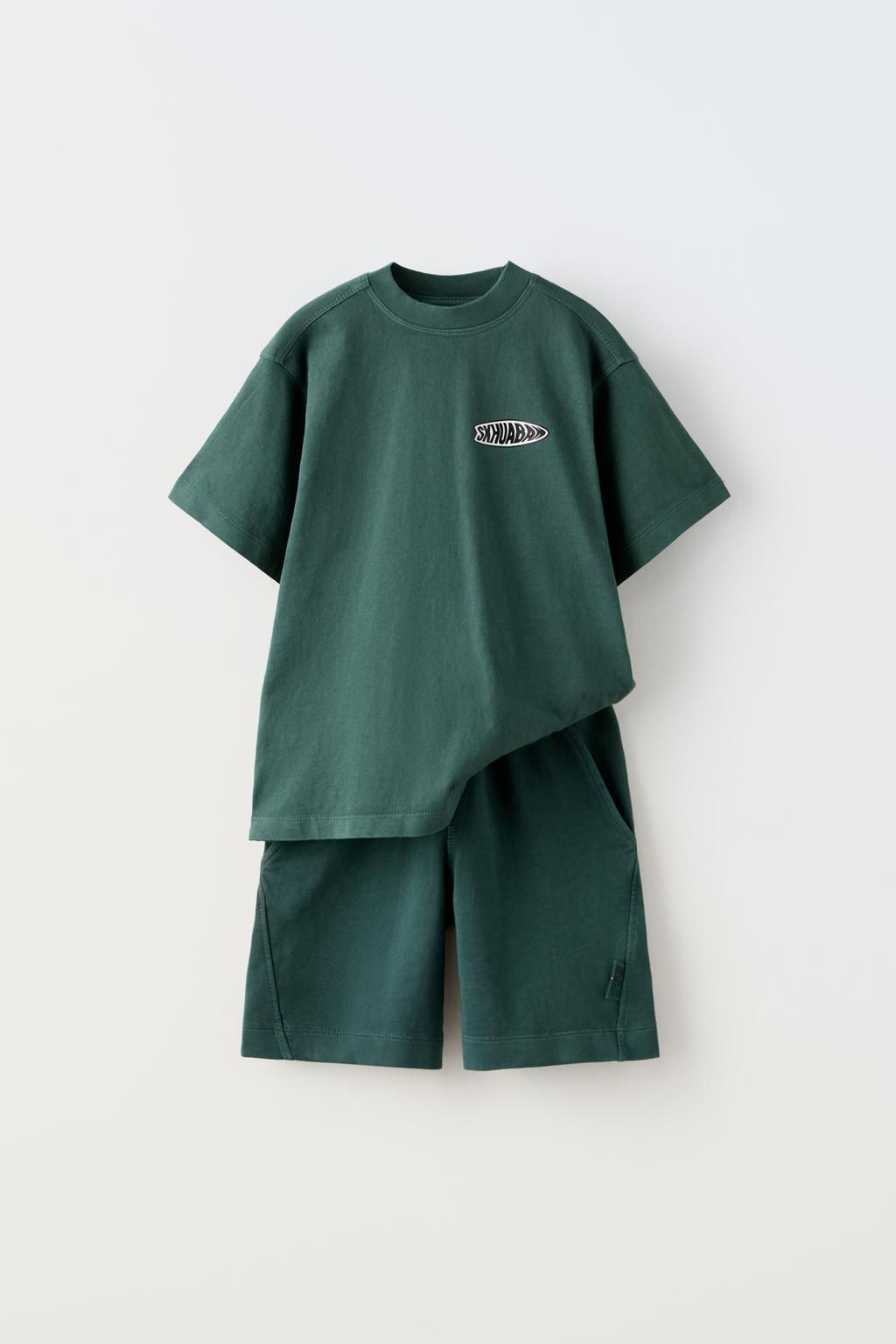 GARMENT DYE T-SHIRT VE BERMUDA SORT TAKIM - Zara фото 12