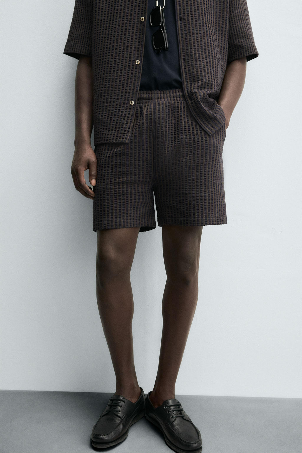 SEERSUCKER STRIPE COMFORT BERMUDA SHORTS - Zara фото 5