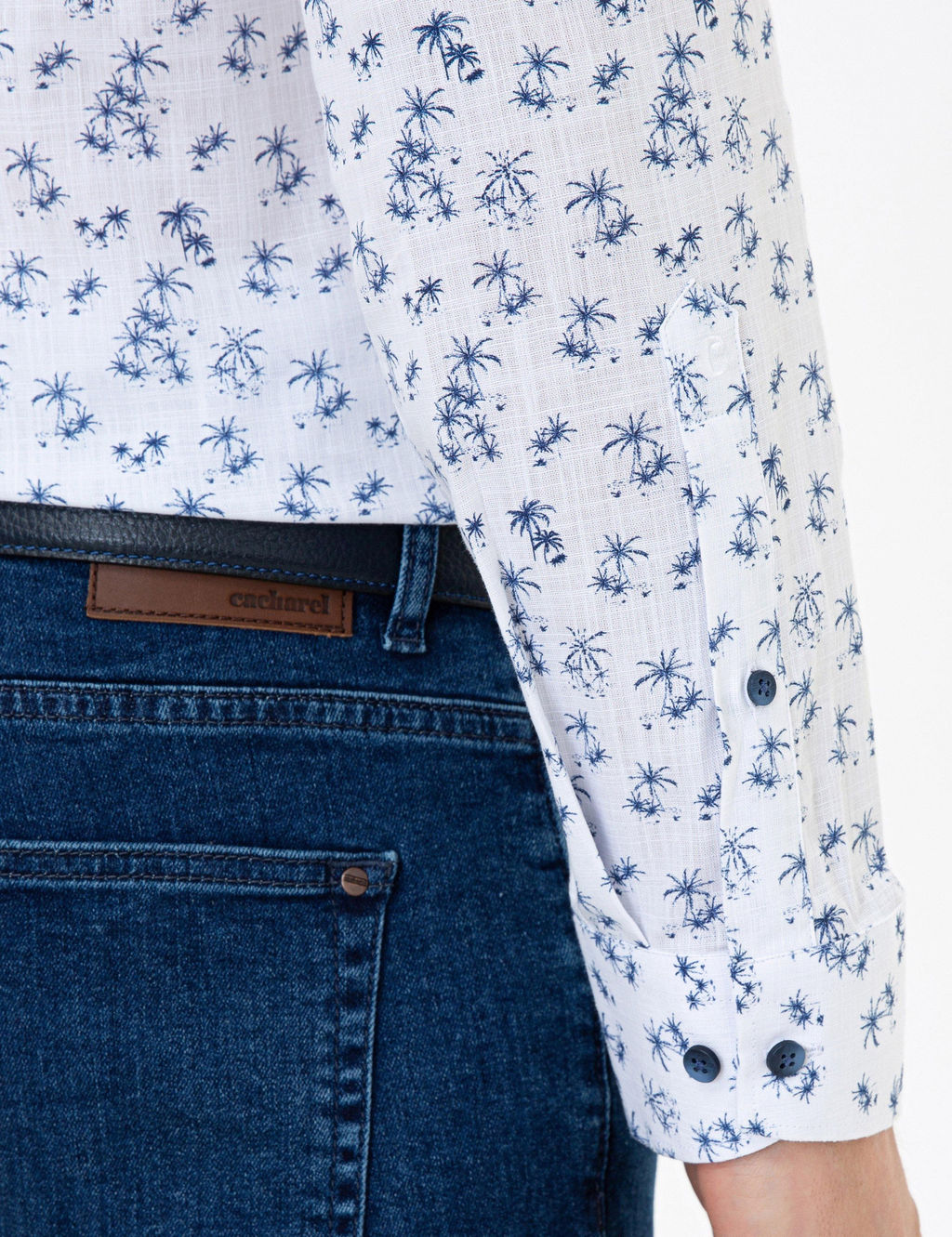 Темно-синяя приталенная рубашка с длинным рукавом - Cacharel фото 6