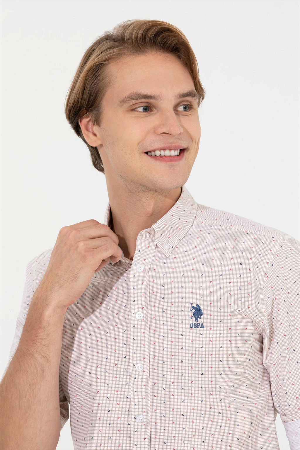 Мужская бежевая рубашка с длинным рукавом - U.s. polo assn фото 4