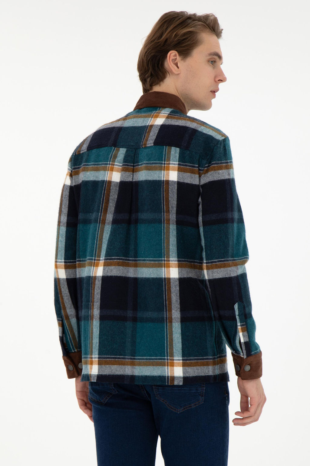 Мужская темно-зеленая рубашка с длинным рукавом Неожиданная скидка в корзине - U.s. polo assn фото 5