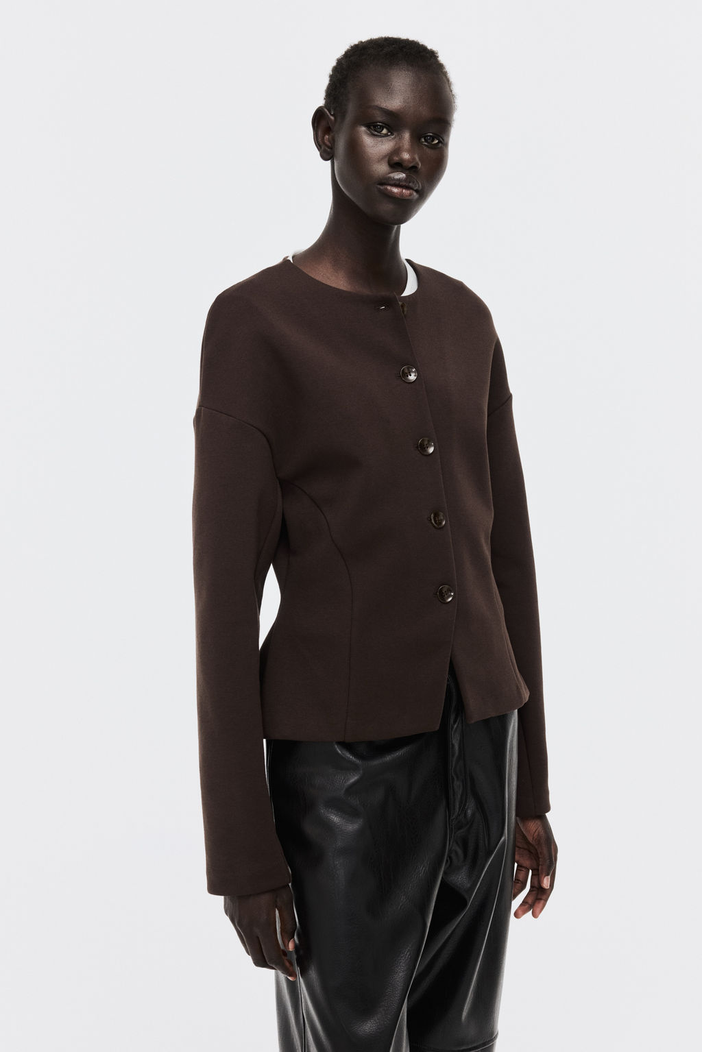 Blazer efecto neopreno sin cuello - H&m фото 3