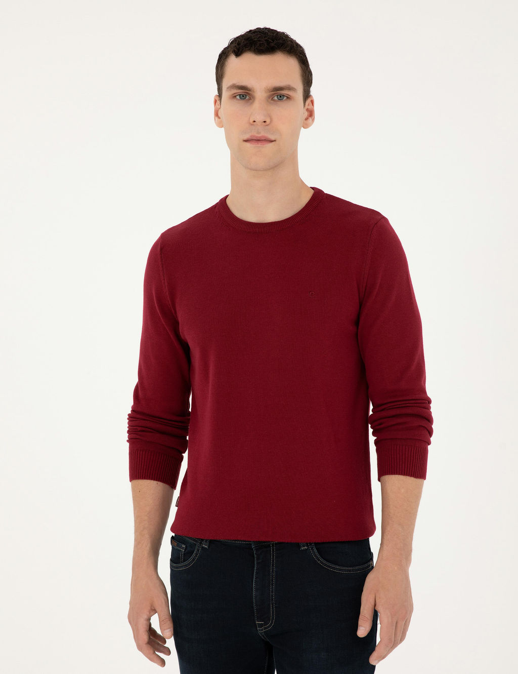 Vi_ne Slim Fit Bisiklet Yaka Basic Triko Kazak - Pierre cardin фото 3