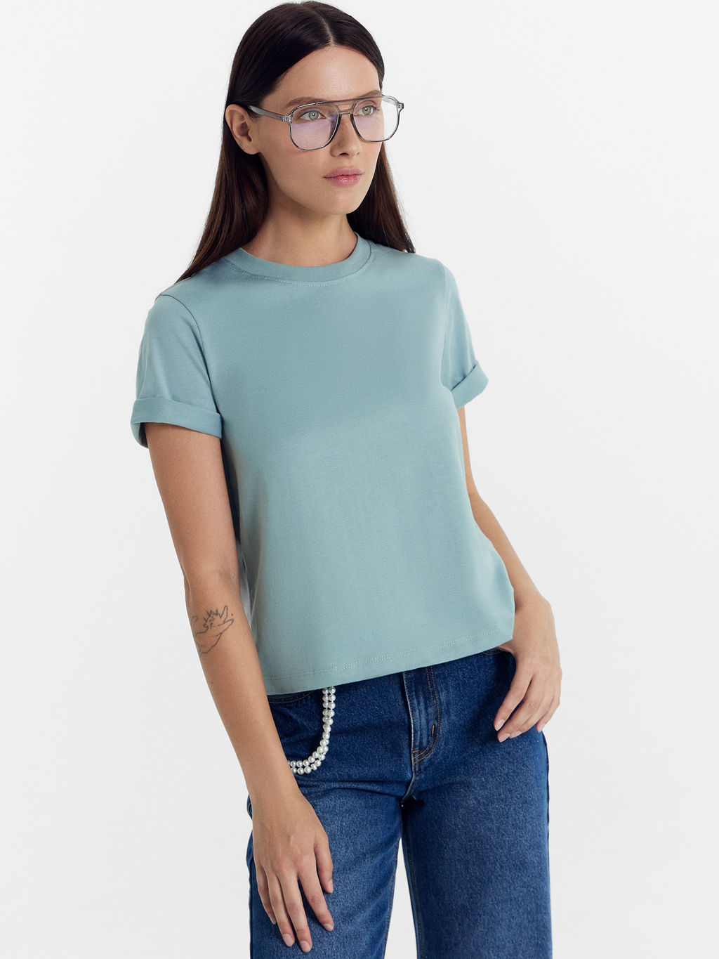 Футболка женская сине-серая сланец 112866