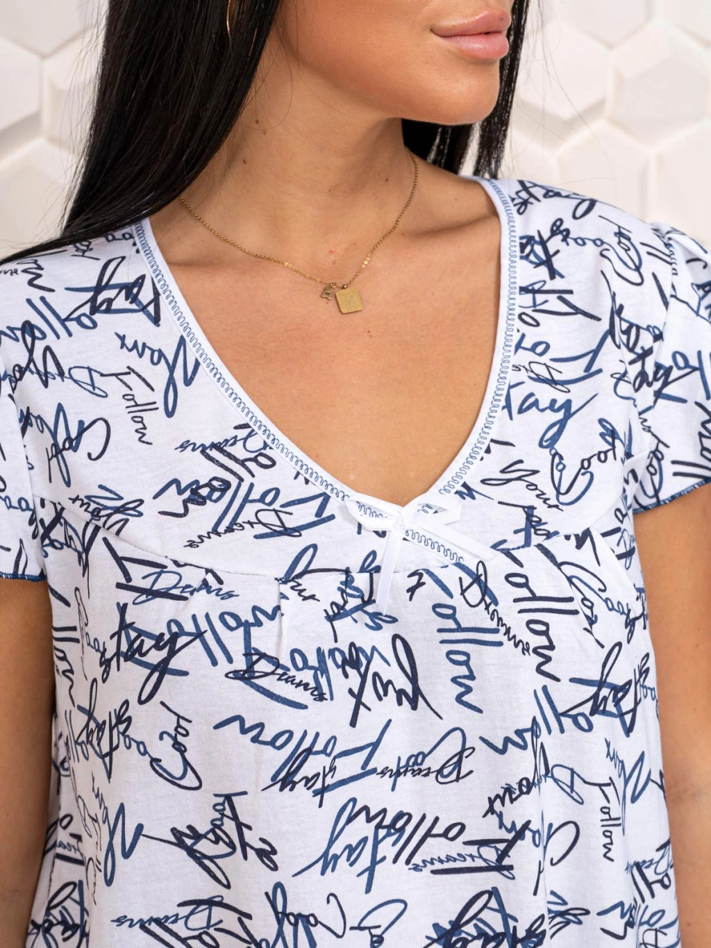 Ночная сорочка женская, цвет синий белый