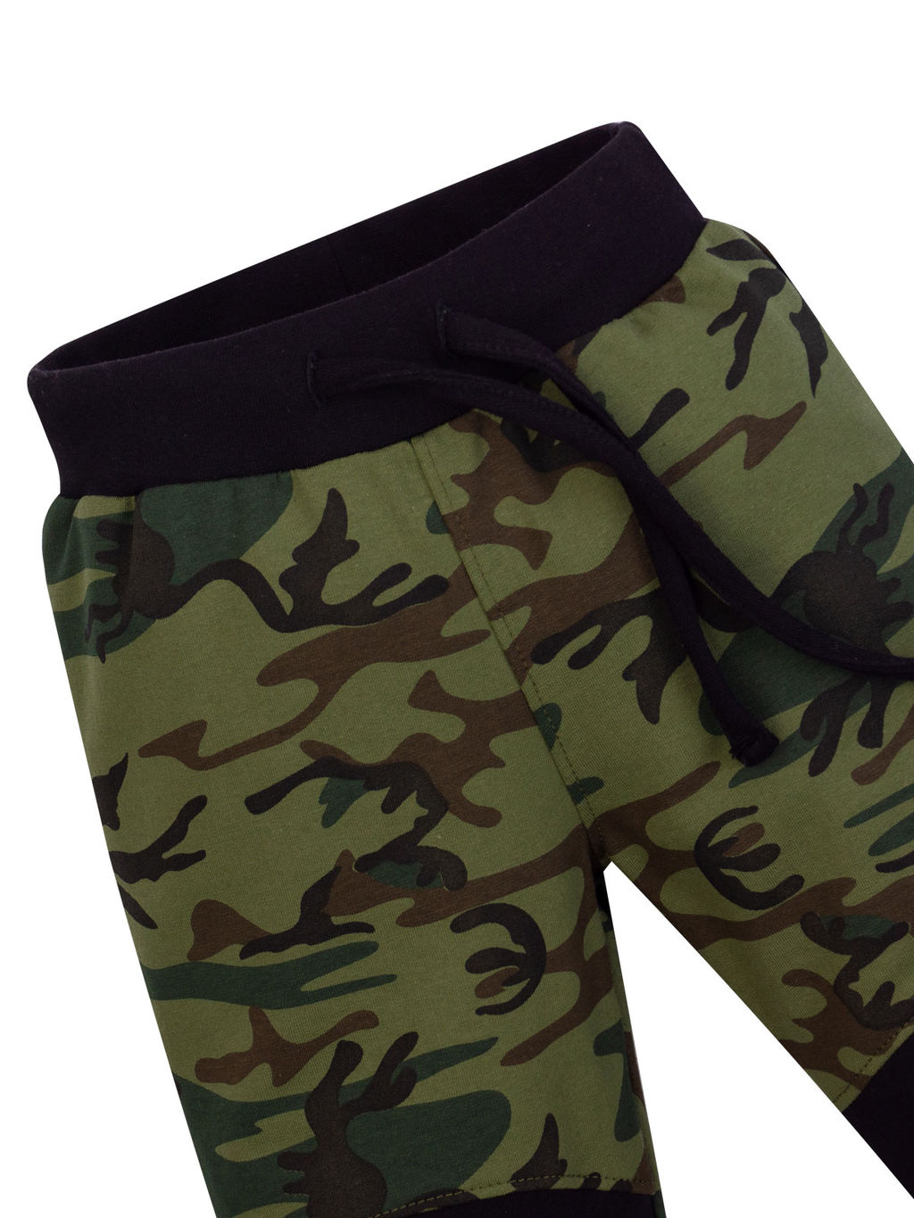 Брюки детские камуфляж черные вставки
