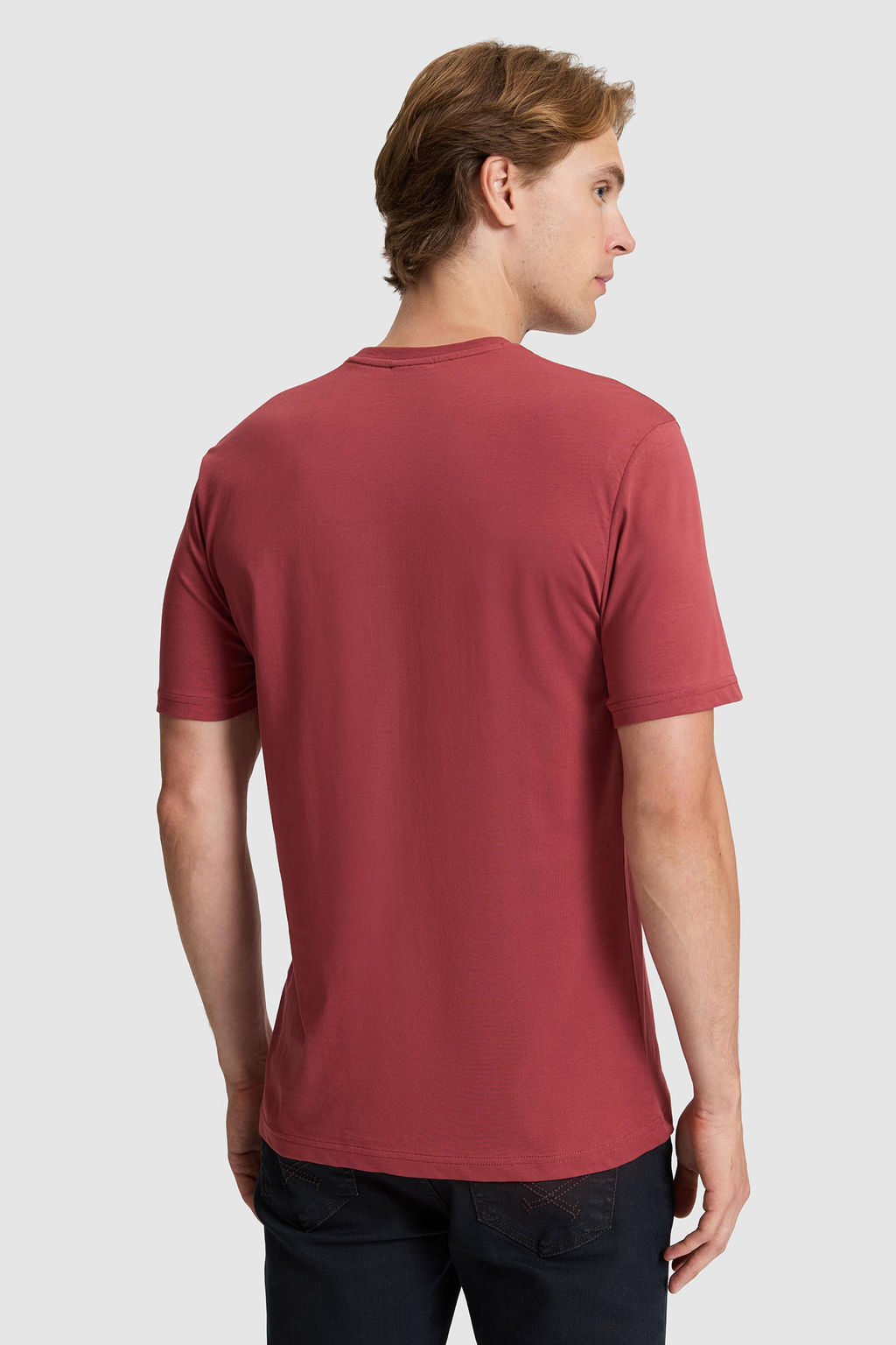Erkek Vi_ne Regular Fit Bisiklet Yaka Basic Ti__rt