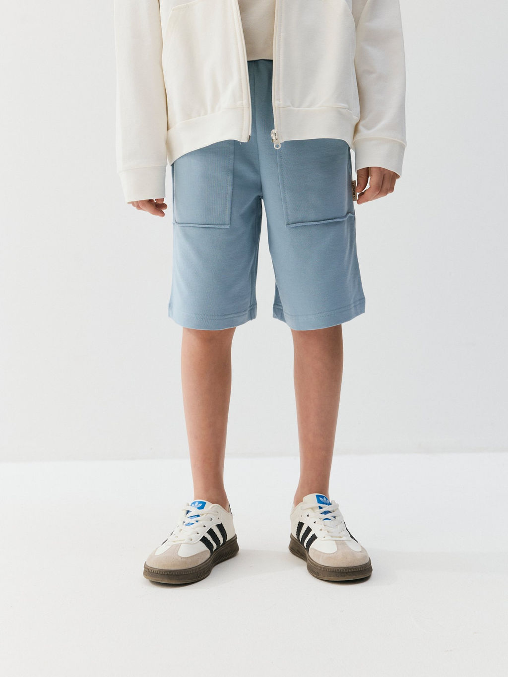 Шорты бермуды "Серо-голубые" 7+