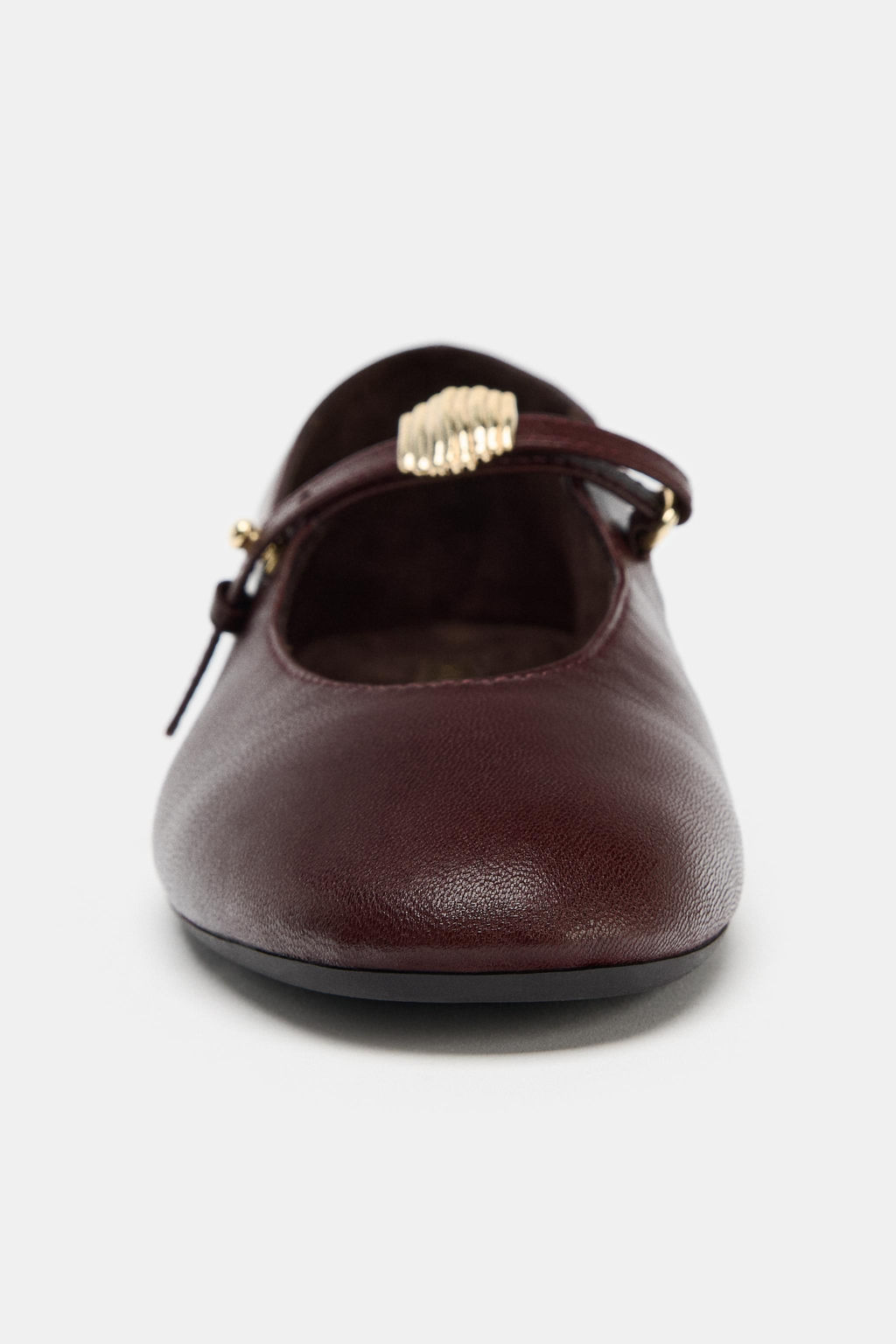 LEATHER BALLERINAS WITH ANKLE STRAP - Zara фото 5