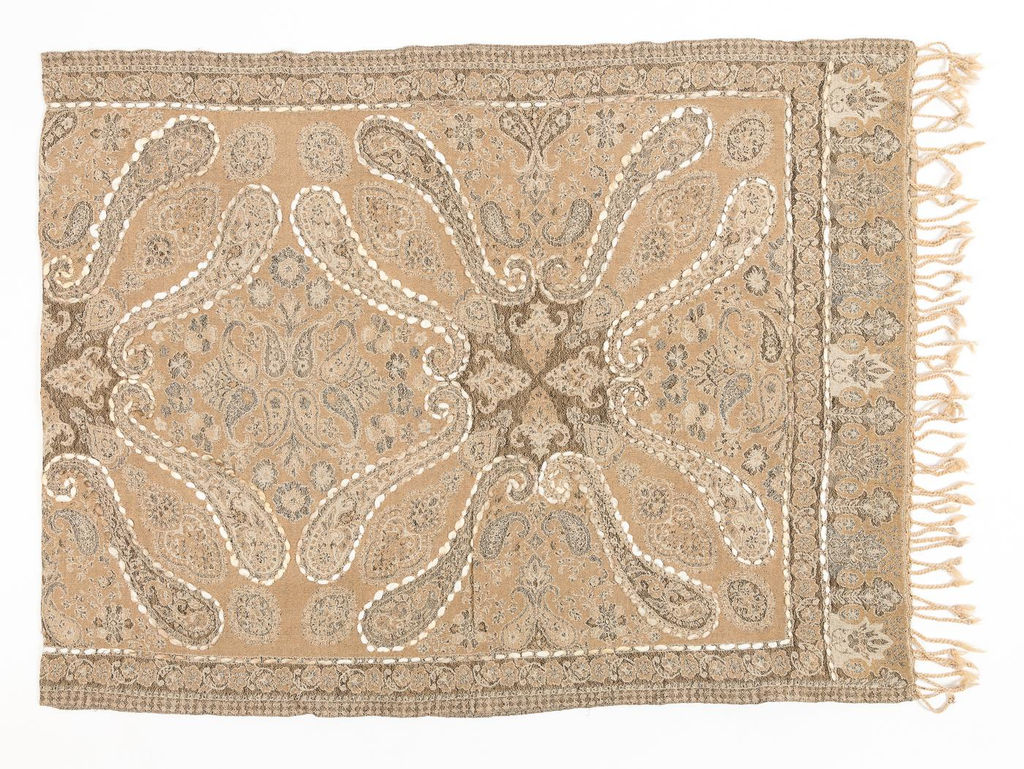 Палантин с вышивкой (шерсть вареная) в ассортименте № Тк906/55 - Ганг фото 2