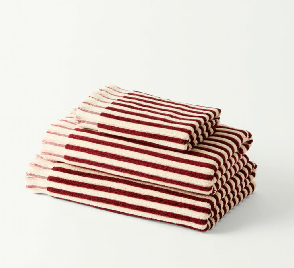 Полотенце из турецкого хлопка European Sophia Cabernet & Misty Rose