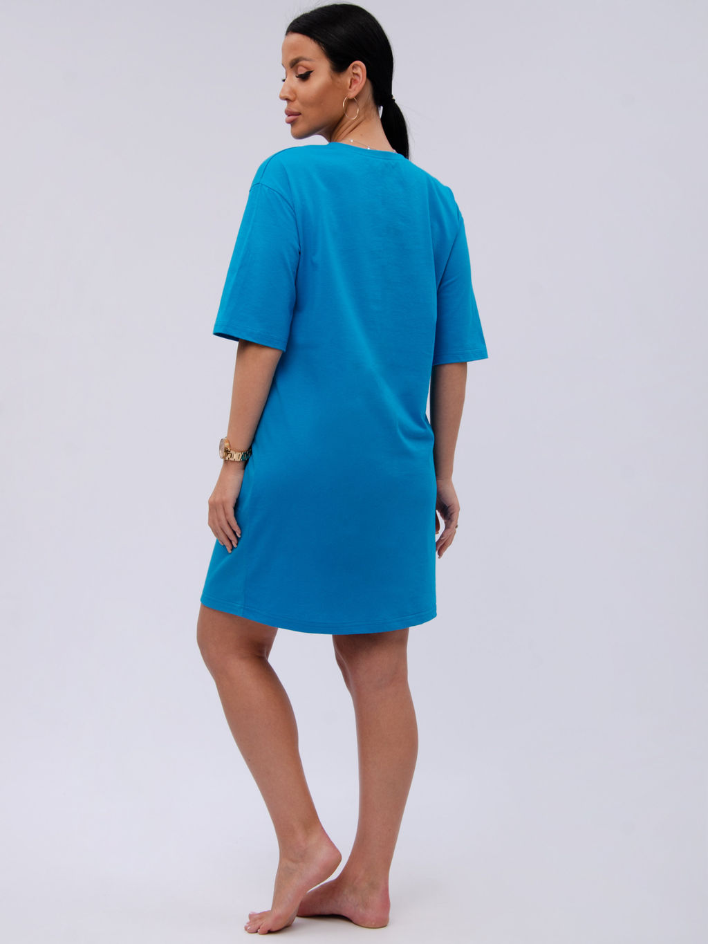 Сорочка "Царевна 4" синяя, трикотаж