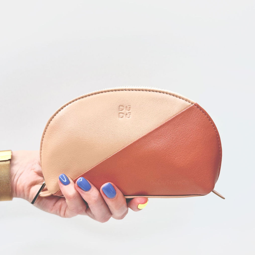 Итальянская кожаная косметичка DuDu серии Segovia | пудровый - Dudubags фото 4