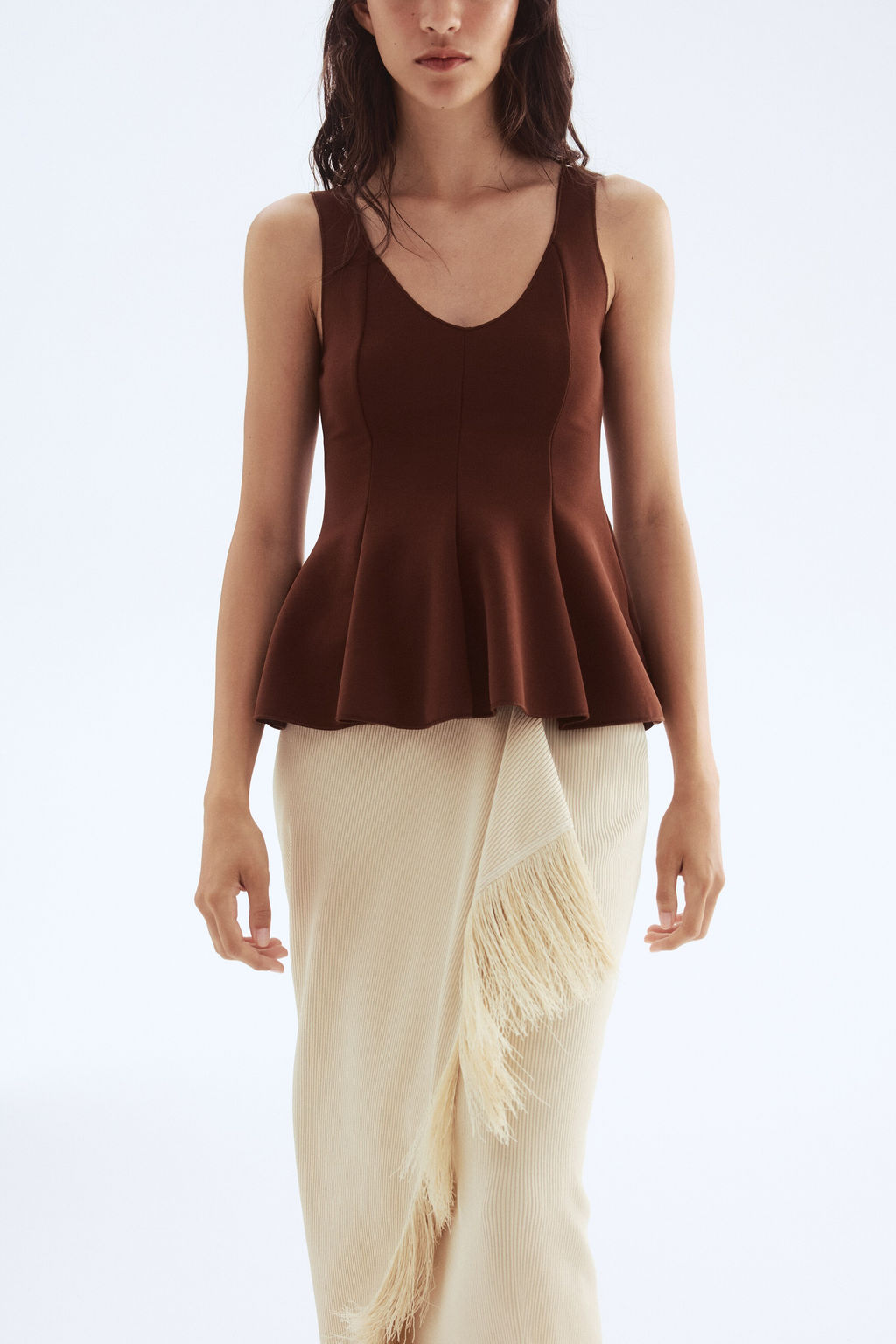 Top interlock con peplum - H&m фото 6