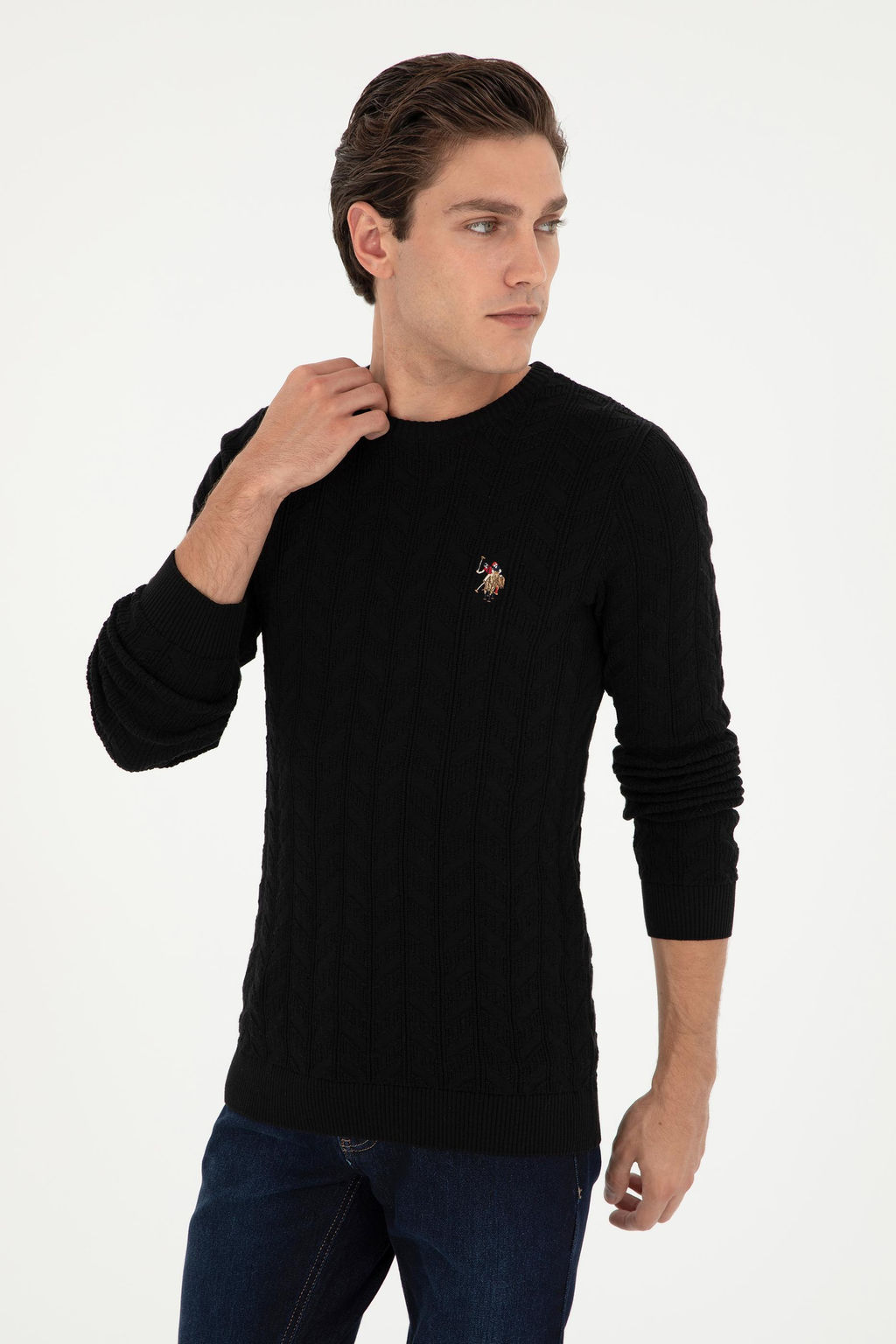 Мужской черный базовый свитер Неожиданная скидка в корзине - U.s. polo assn фото 3