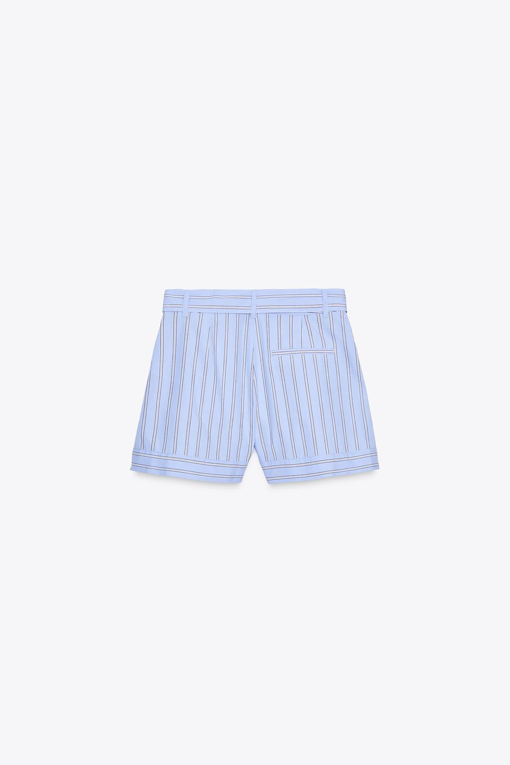 STRIPED BERMUDA SHORTS WITH BELT - Zara фото 6