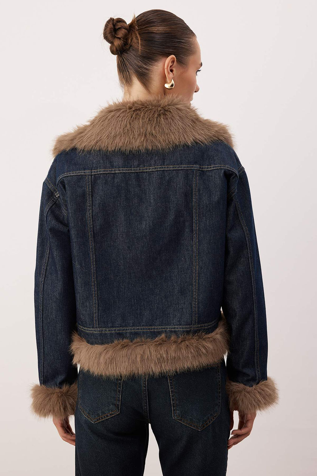 Mavi Kurklu Denim Kot Renk Vermeyen Ceket TWOAW26CE00059