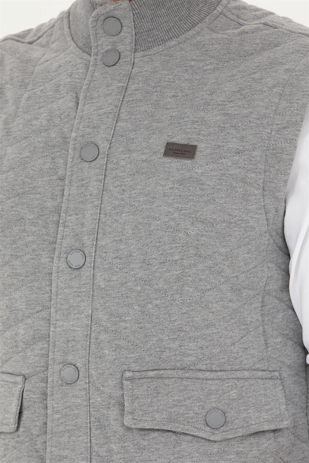 Мужской серый меланжевый вязаный кардиган - U.s. polo assn фото 14