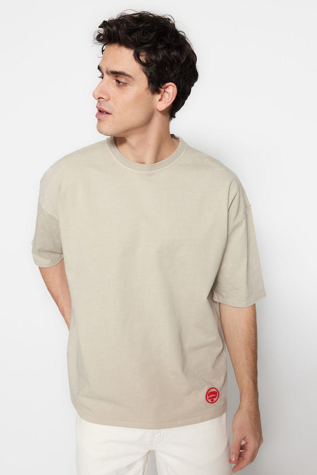TRENDYOL MAN Premium Antrasit Oversize/Genis Kesim Soluk Efektli %100 Pamuklu T-Shirt TMNSS23TS00153 - Trendyolmilla фото 11