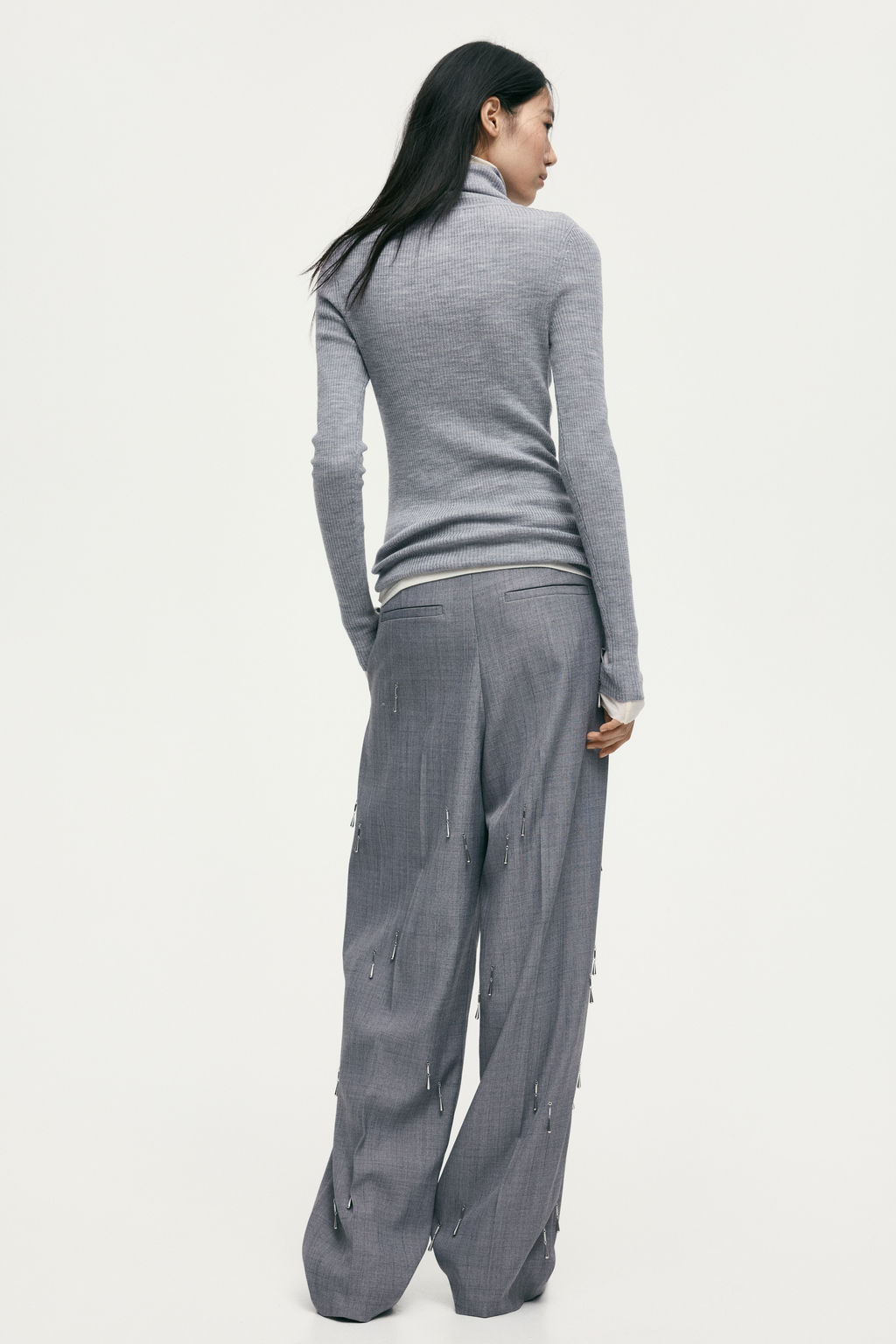 Top de cuello alto en lana merino - H&m фото 3