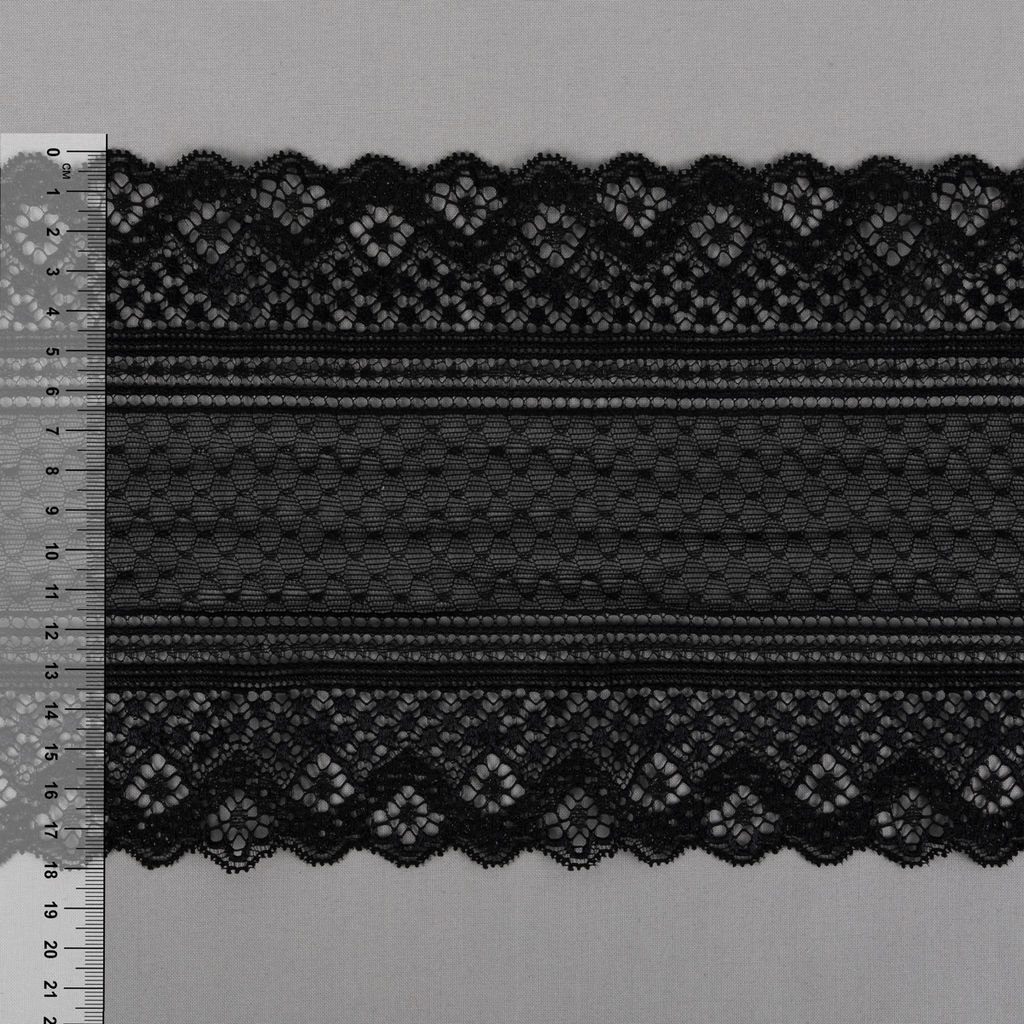Кружево BLITZ эластичное 180 мм BLST-30 на бобине Турция черный