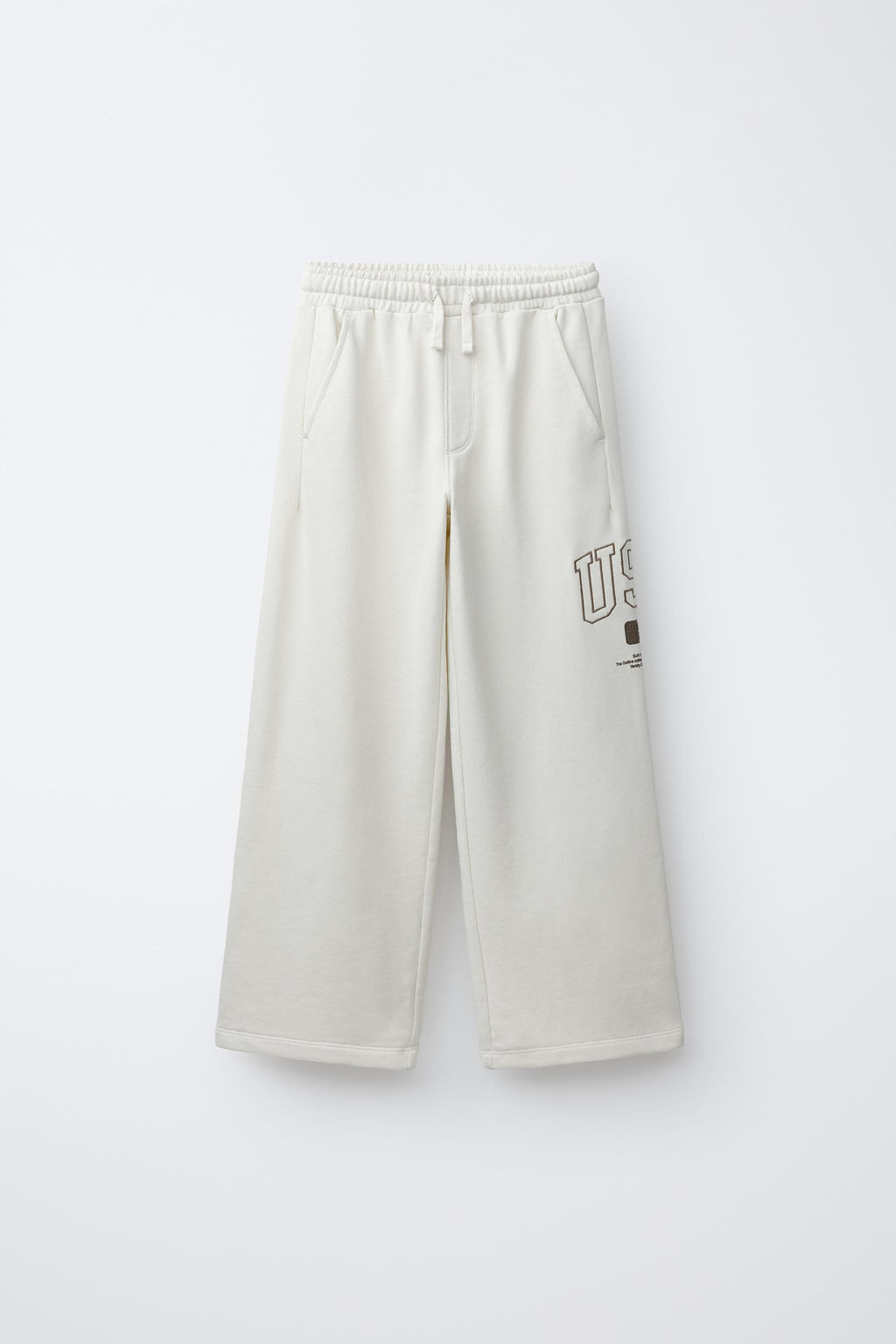 PANTAL?N WIDE LEG FELPA JOGGING / Crudo - Zara фото 3