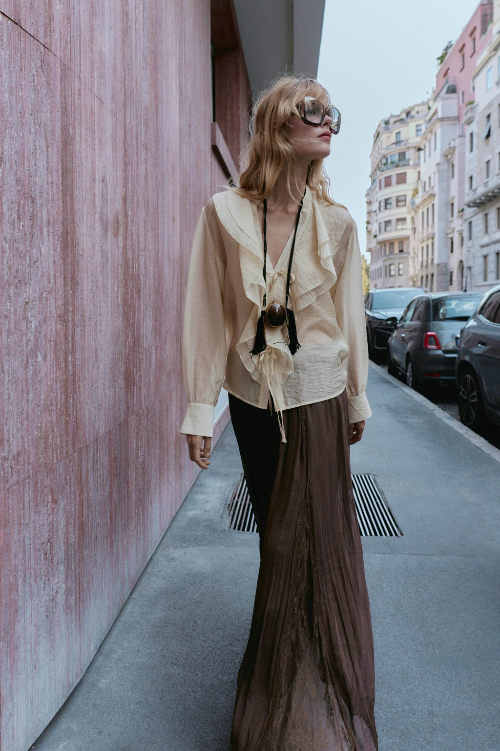 GODET LACE SKIRT