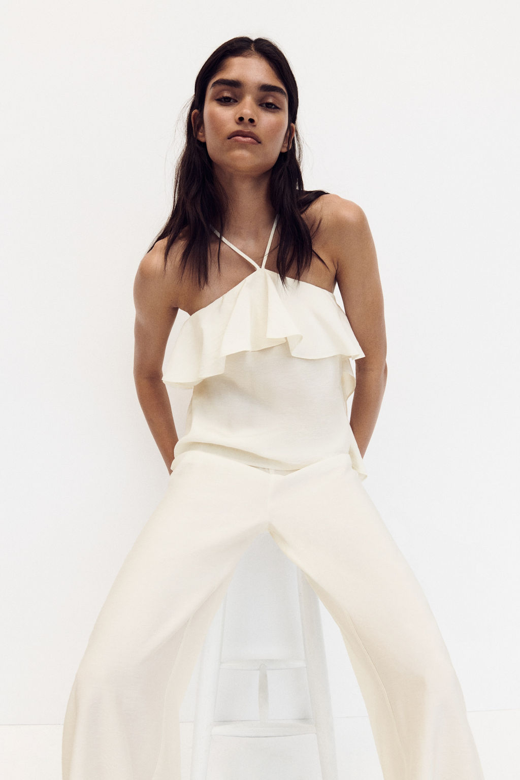 Top de tirantes finos con volante - H&m фото 2