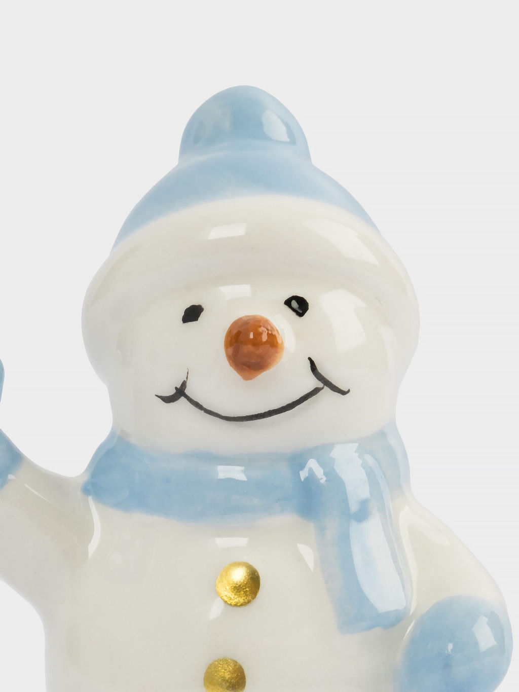 Статуэтка, 6 см, керамика, бело-голубая, Снеговик в шапке и шарфе, Snowman - Anna lafarg фото 5