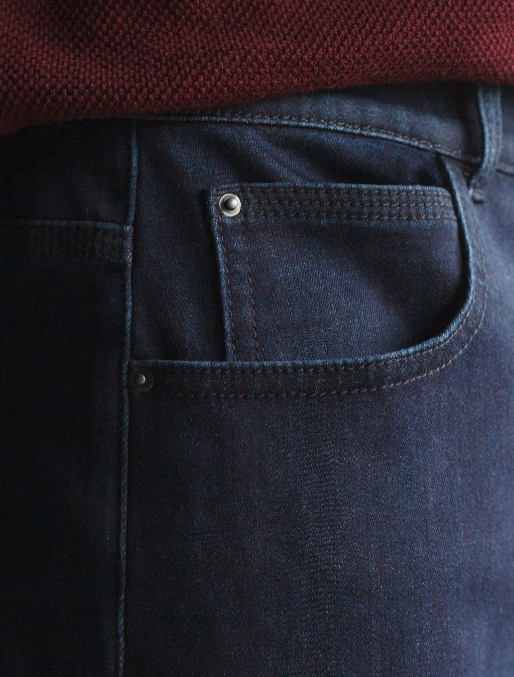 Джинсы утепленные прямые из эластичного денима с мягким флисом - Vilatte фото 3