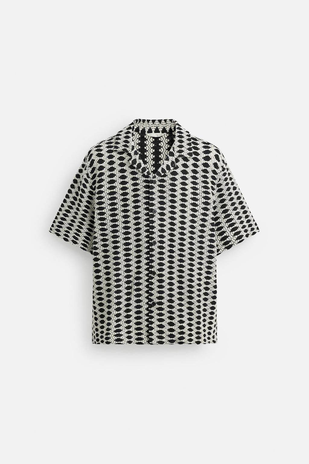 CONTRAST JACQUARD SHIRT - Zara фото 6