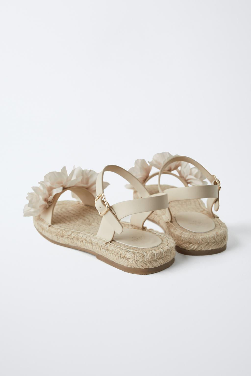 JUTE SANDALS WITH FLORAL DETAIL - Zara фото 4