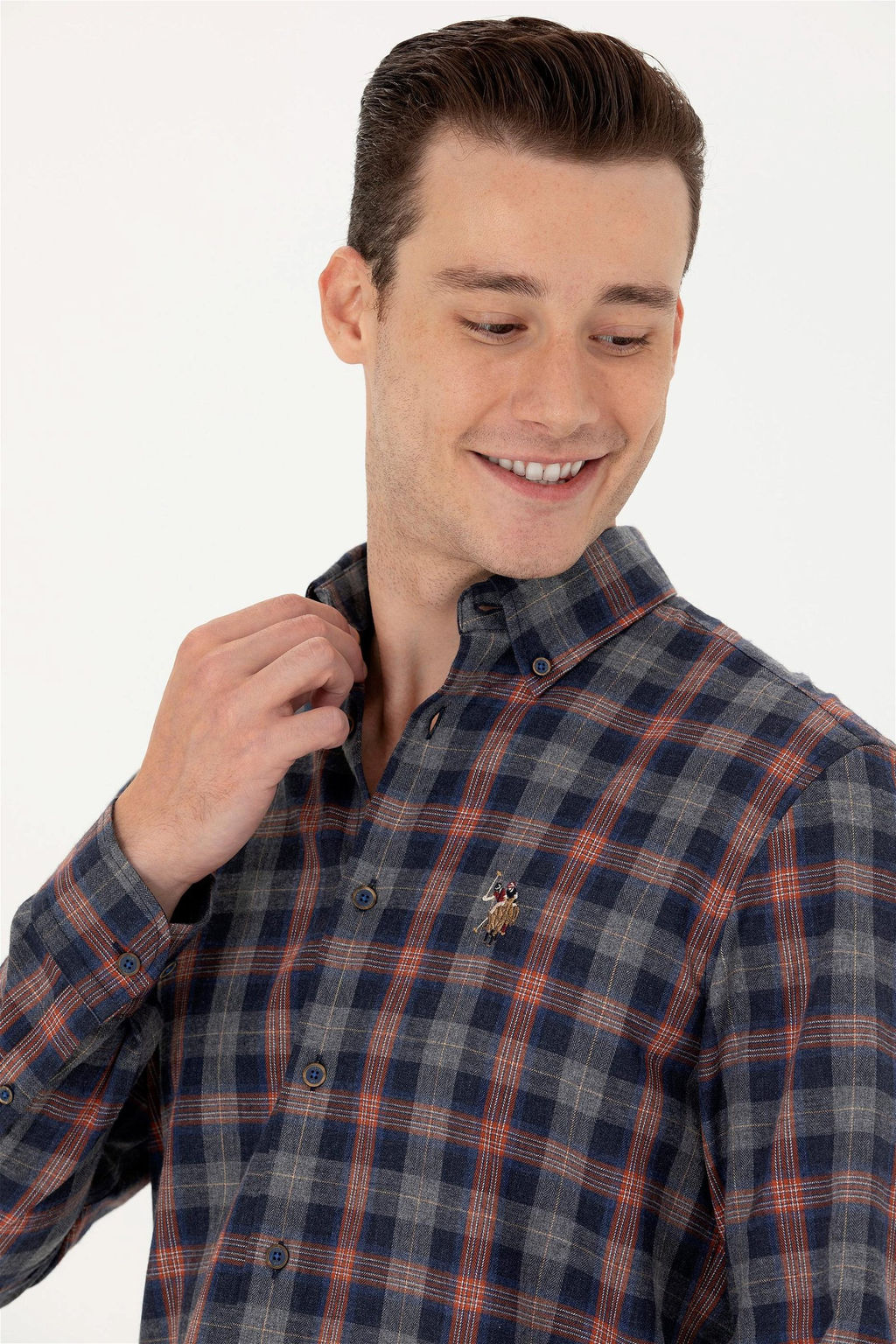 U. S. Polo Assn Мужская темно-синяя рубашка с длинным рукавом - U.s. polo assn фото 9