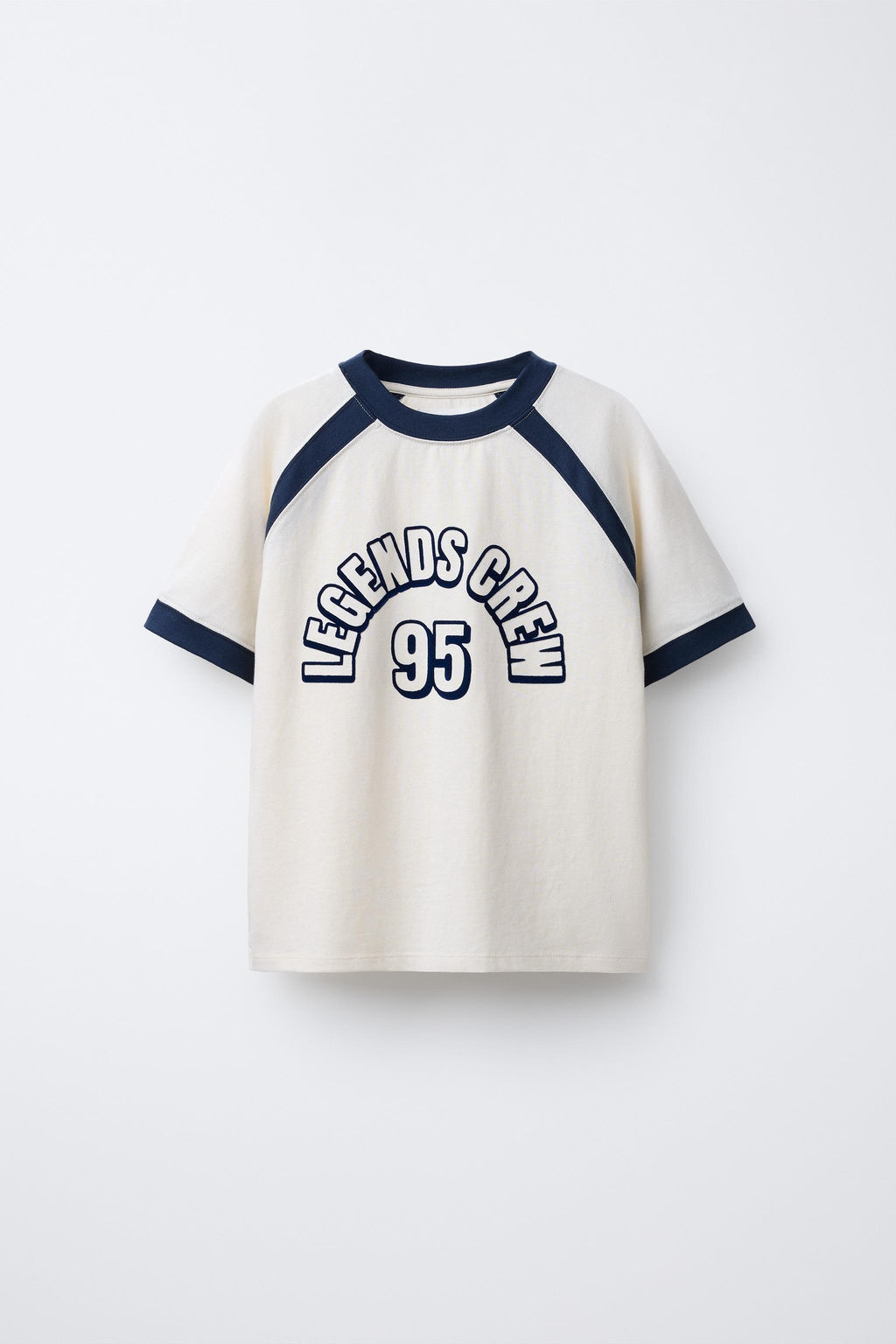 RAGLAN SLEEVE T-SHIRT WITH FLOCKED TEXT - Zara фото 2