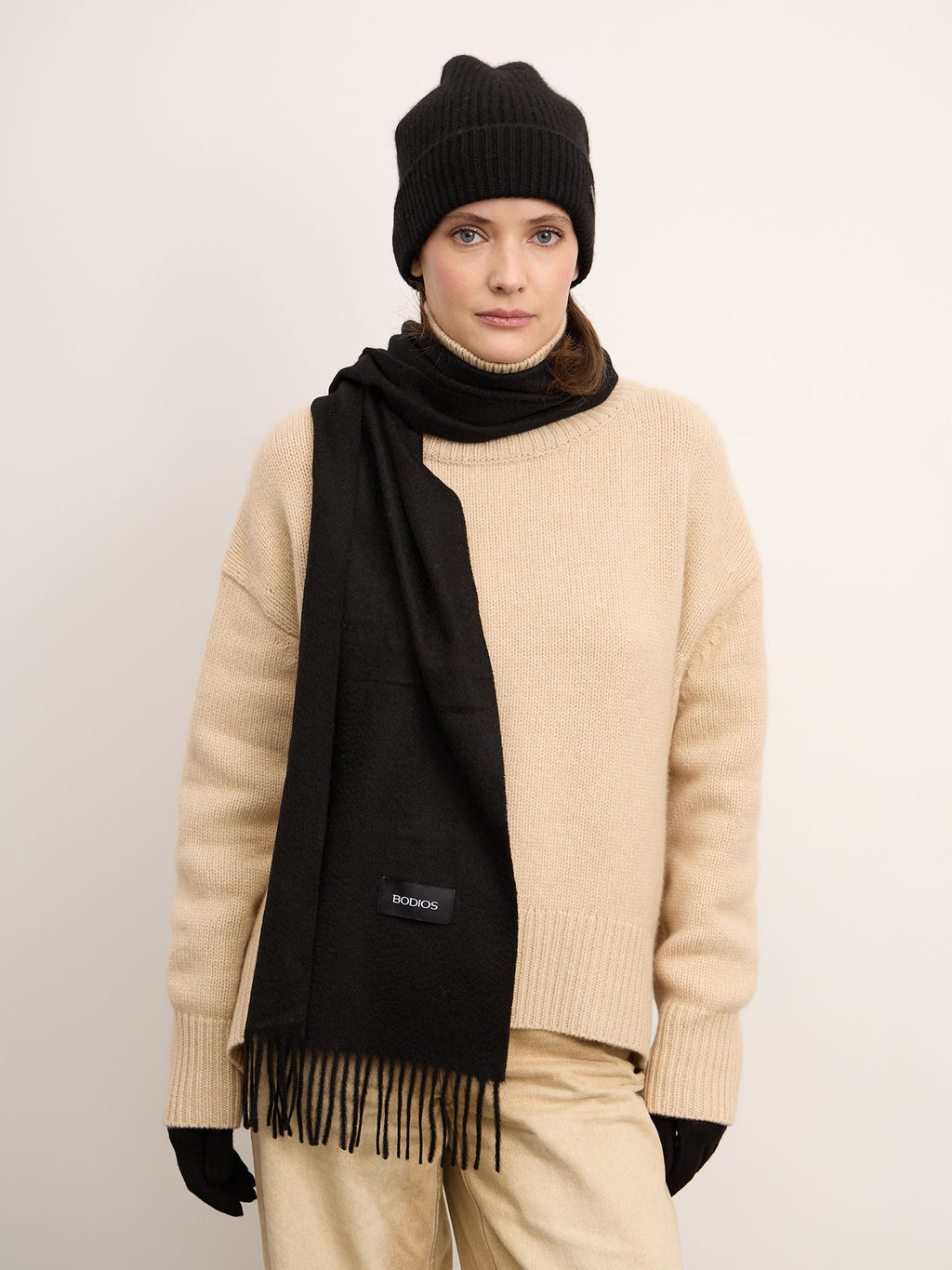 Шарф из кашемира 12219n черный